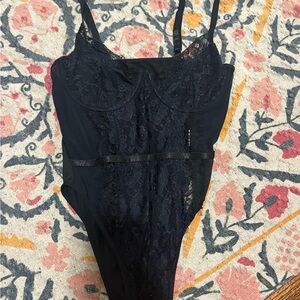 Elegant Black Lace Bodysuit